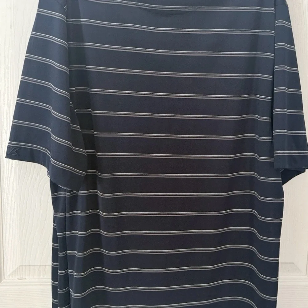 Cutter & Buck CB DryTec Notre Dame Navy Striped Polo Men’s L